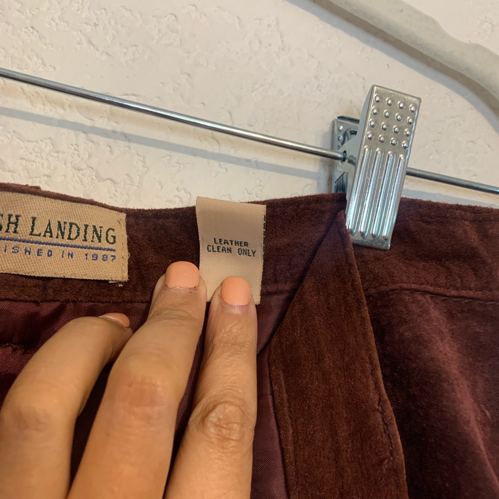 MARSH LANDING 80s Womens Size 12 Leather Burgundy Pants - Picture 8 of 10